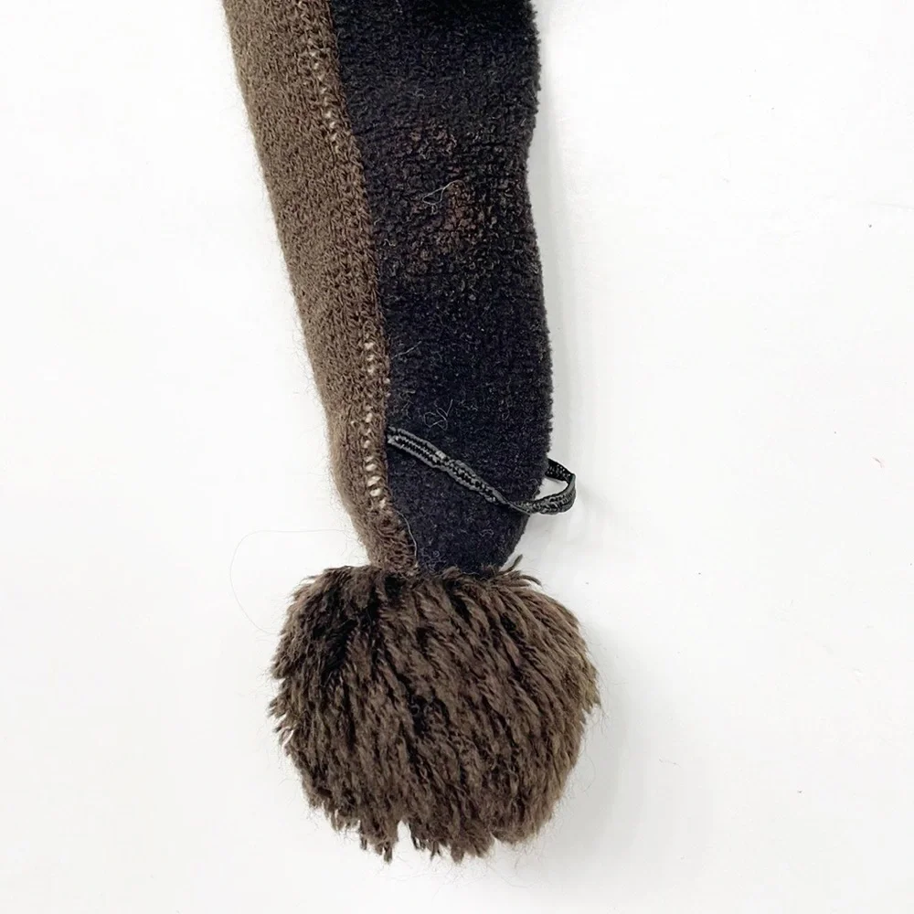 Set of 2 San Diego Zoo Safari Park Monkey & Penguin Pom Pom kids knit beanies
